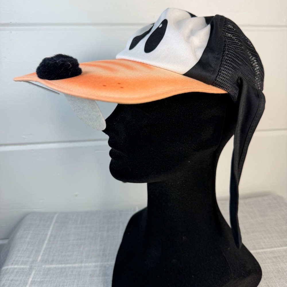 VTG Disney Parks Goofy Character Trucker Hat Snapback w Teeth Floppy Ears Nose